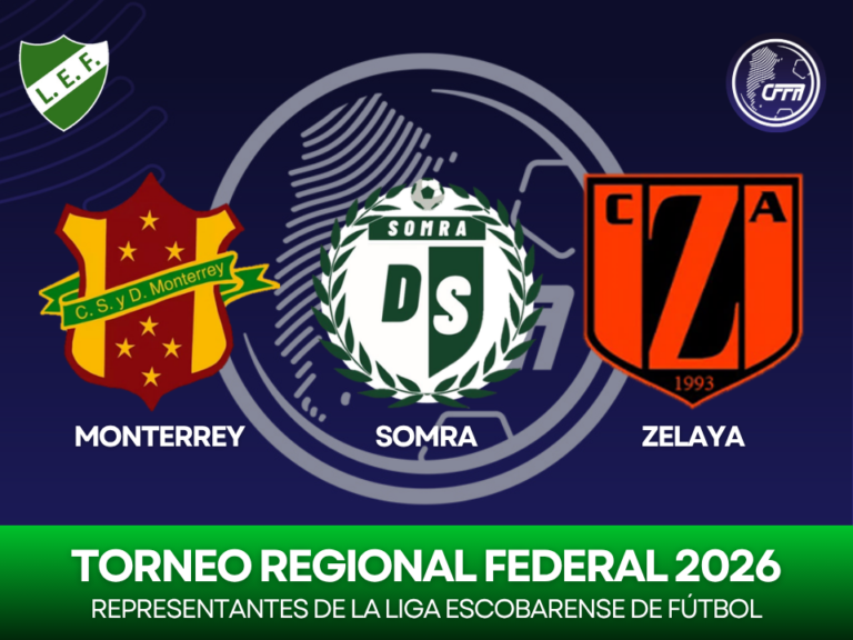 Los tres clubes de la Liga Escobarense para el Torneo Federal de fútbol femenino 2026